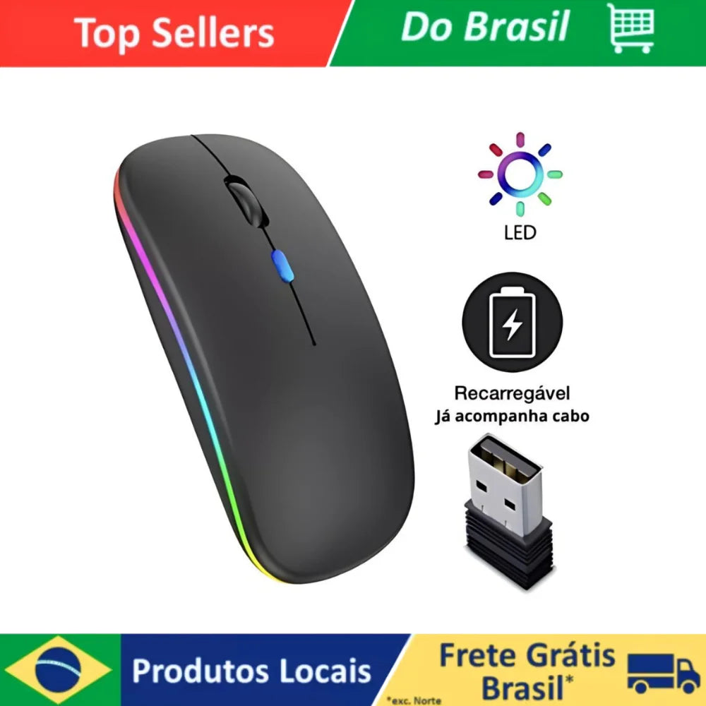 Mouse Sem Fio Rgb 2.4