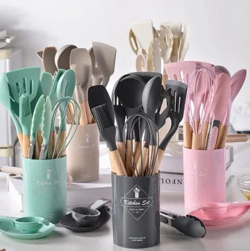 Kit Talheres de Silicone Para Cozinha